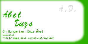 abel duzs business card
